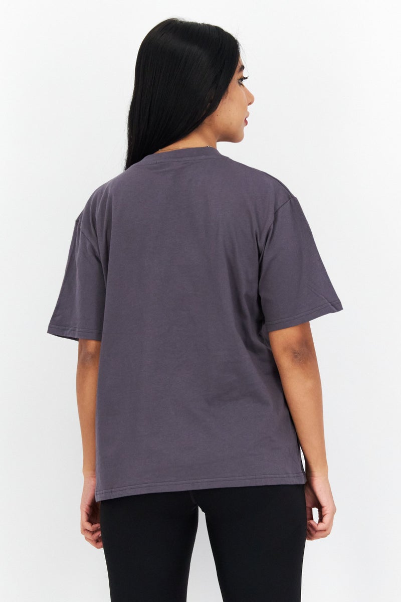 Marilyn Monroe Women Oversized Crew Neck Short Sleeve Graphic T-shirt, Charcoal Grey - Image 4